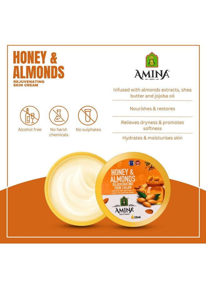 Amina Honey & Almonds Skin Cream, 15ml per unit, Pack of 24, Enriched with Jojoba Oil and Shea Butter - Image 3