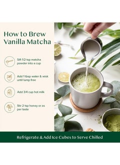 VAHDAM , Vanilla Matcha Green Tea Powder - 1.76oz (25 Cups) | Japanese Matcha Powder With Pure Vanilla | Brew Delicious Vanilla Matcha Latte  - Image 3