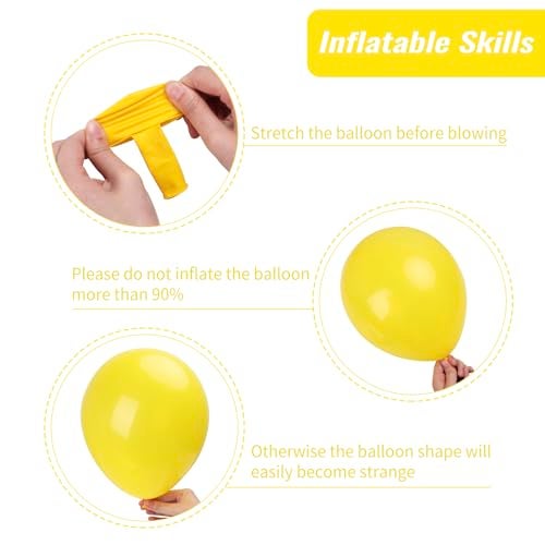 RUBFAC 129pcs Yellow Balloons Different Sizes 18 12 10 5 Inch Latex Balloon Garland Arch Kit for Masquerade Party Decoration Gender Reveal Graduation Anniversary Baby Shower Party Supplies - Image 3