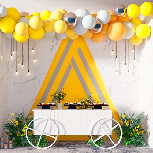 RUBFAC 129pcs Yellow Balloons Different Sizes 18 12 10 5 Inch Latex Balloon Garland Arch Kit for Masquerade Party Decoration Gender Reveal Graduation Anniversary Baby Shower Party Supplies - Image 4