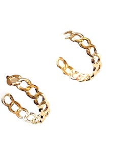Trio Earrings Rose Gold Chain Hoops  - Image 1