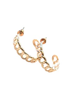 Trio Earrings Rose Gold Chain Hoops  - Image 2