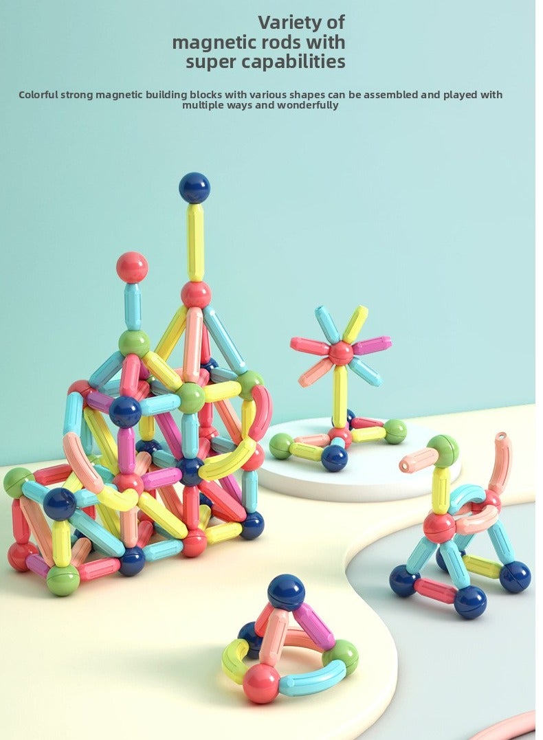 لعبة البناء المغناطيسي للإطفال (97 قطعة + عصا) - هدية تعليمية آمنة لتحدي التفكير من عمر 3 سنوات - Image 3