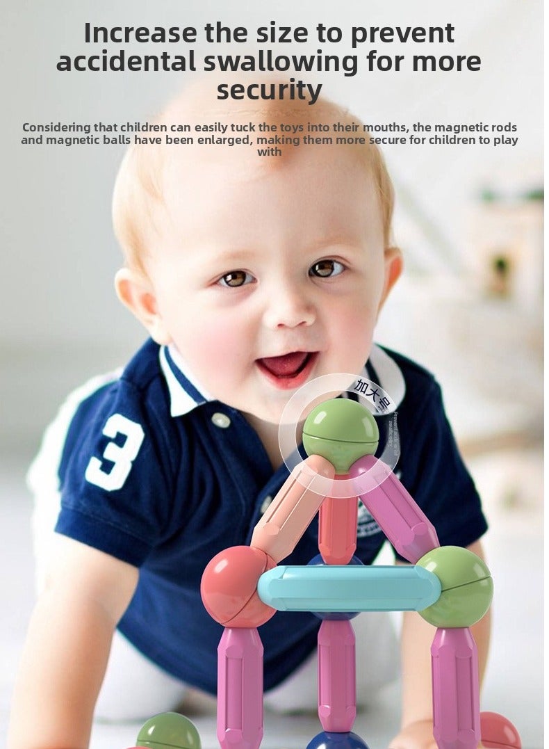 لعبة البناء المغناطيسي للإطفال (97 قطعة + عصا) - هدية تعليمية آمنة لتحدي التفكير من عمر 3 سنوات - Image 5