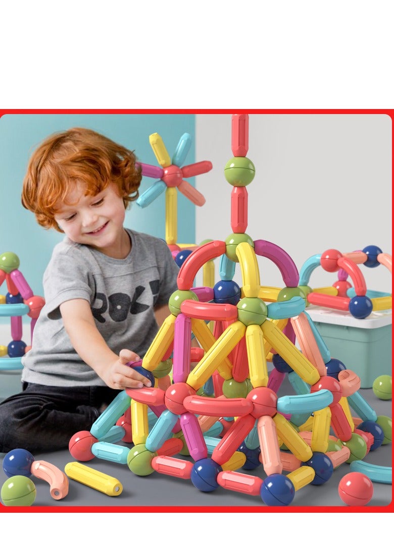 لعبة البناء المغناطيسي للإطفال (97 قطعة + عصا) - هدية تعليمية آمنة لتحدي التفكير من عمر 3 سنوات - Image 2