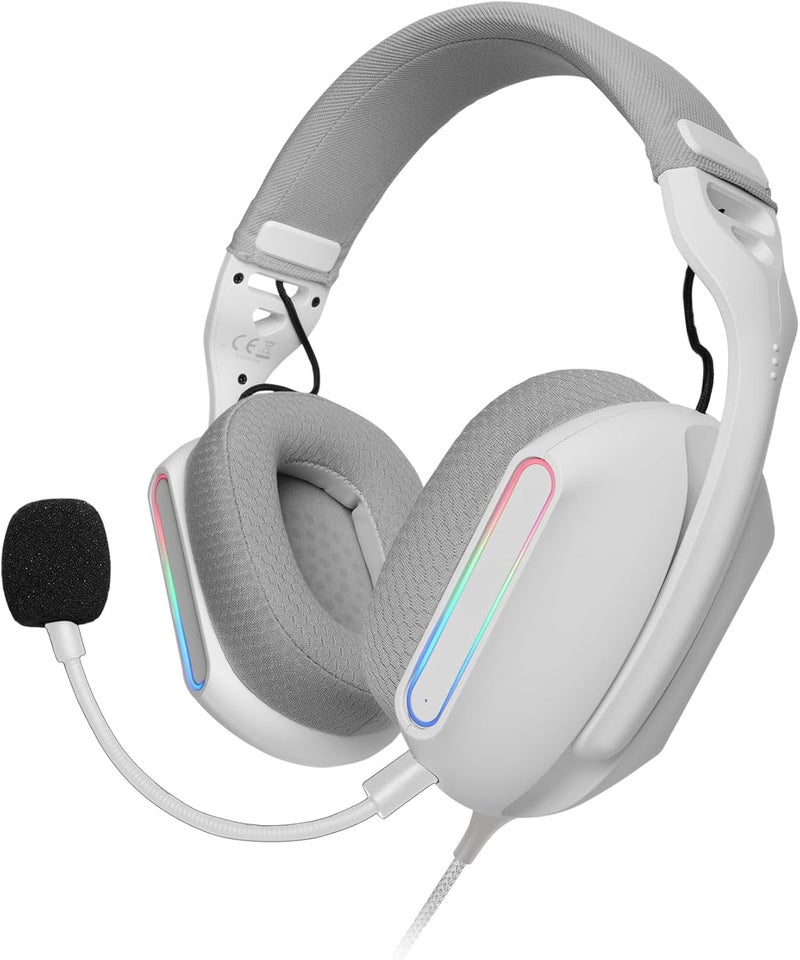 مارس_جيمنج مارس جيمينغ MH-PRO سماعات رأس للجيمينغ تدفق ARGB صوت محيطي وسادات أذن AIR 3D ميكروفون PS4 PS5 Xbox ONE Xbox Series X-S Switch 2 Windows Mac الهاتف الذكي الجهاز اللوحي أبيض - Image 1