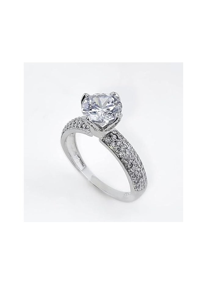 Fayrouz Jewellery - Fayruz Jewelry White Gold Plated Solitaire Ring for Women Cubic Zirconia - Promise Ring - All Occasion - Image 1