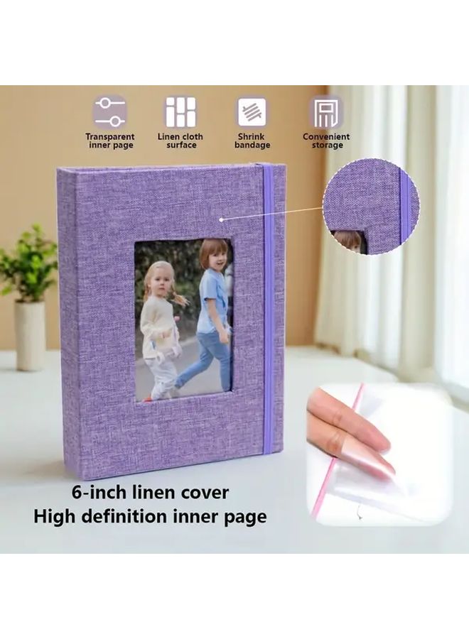 Lake Blue Linen Photo Album with Front Window 26 Acid Free Pages for 52 Photos - Image 4