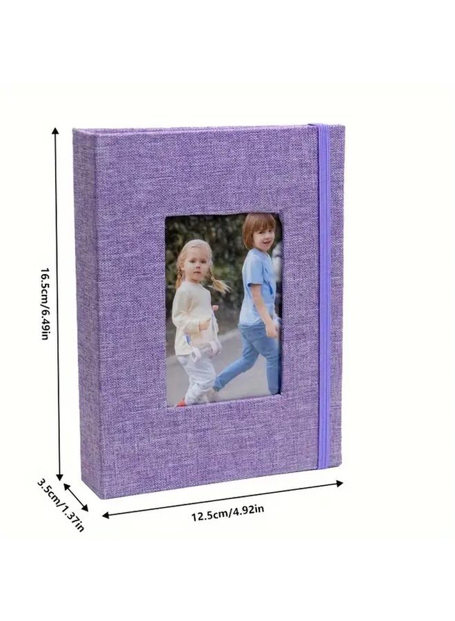 Lake Blue Linen Photo Album with Front Window 26 Acid Free Pages for 52 Photos - Image 3