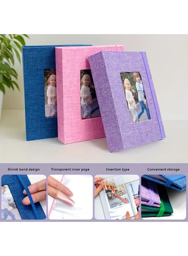 Lake Blue Linen Photo Album with Front Window 26 Acid Free Pages for 52 Photos - Image 5