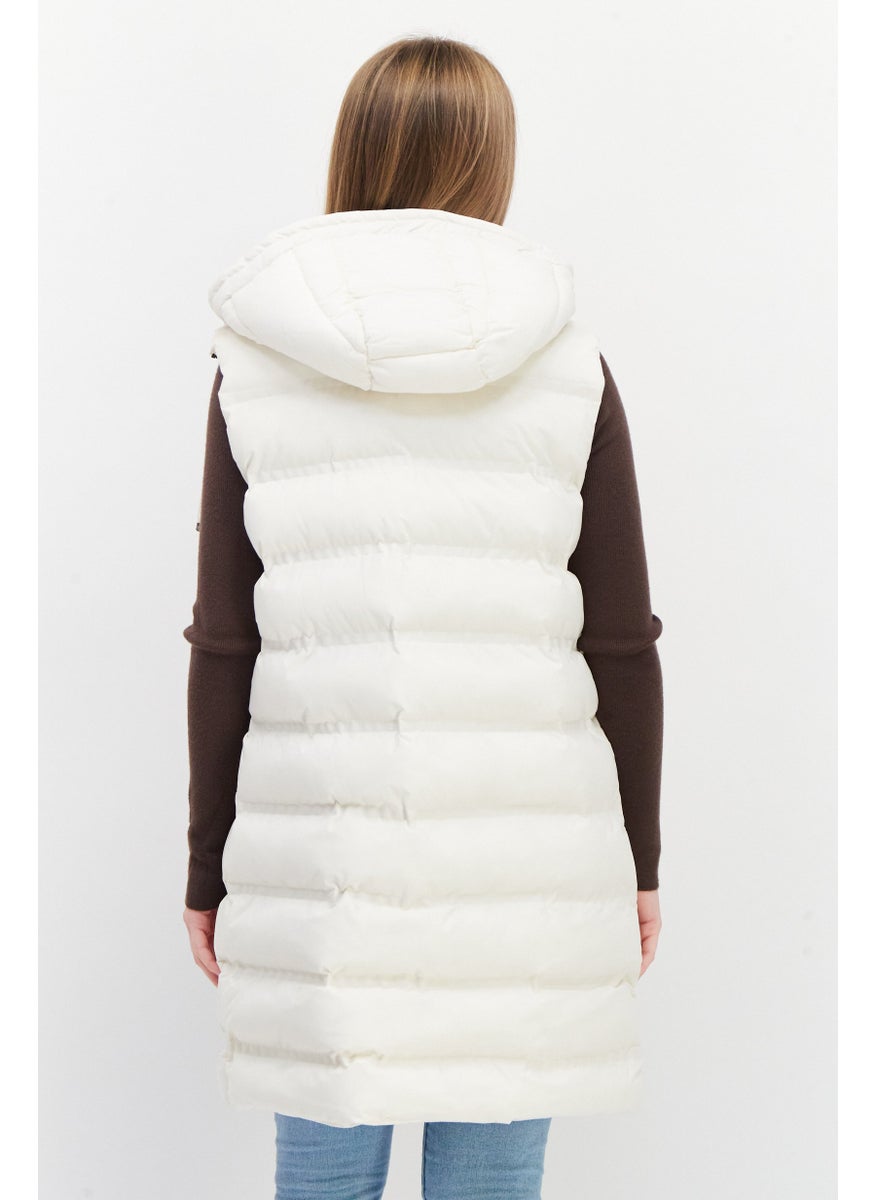 BCBGeneration Women Plain Puffer Vest, Ivory  - Image 2