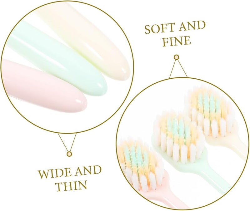 3Pcs Soft Toothbrush For Adults Gentle Cleaning Wide Thin Brush Gum Care - Image 4