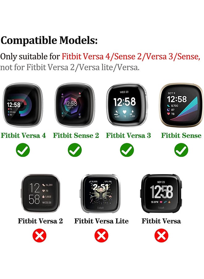 O Ozone for Fitbit Versa 3/Versa 4/Fitbit Sense/Sense 2 Strap Silicone Bands with Case, Adjustable Soft Sport Band Wristband Straps for Men Women-White  - Image 2