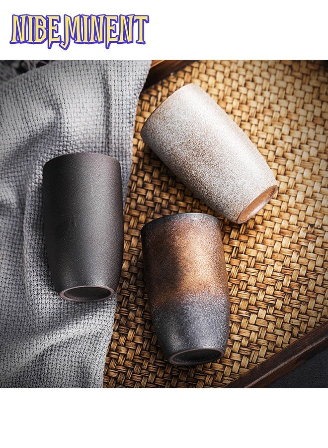 NIBEMINENT Retro stoneware espresso cup ceramic tea cup creative design home water cup latte cup  - Image 3