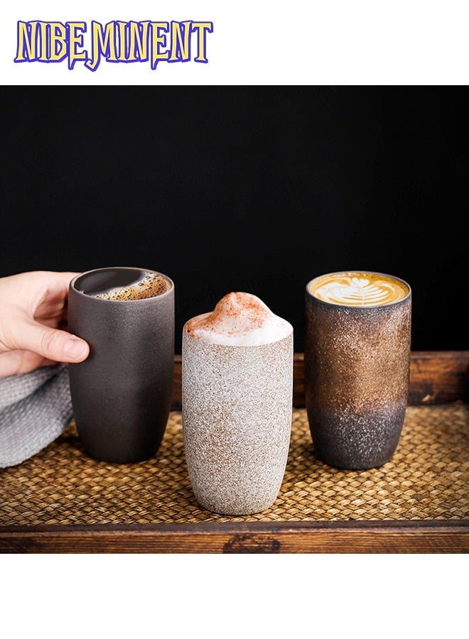 NIBEMINENT Retro stoneware espresso cup ceramic tea cup creative design home water cup latte cup  - Image 2