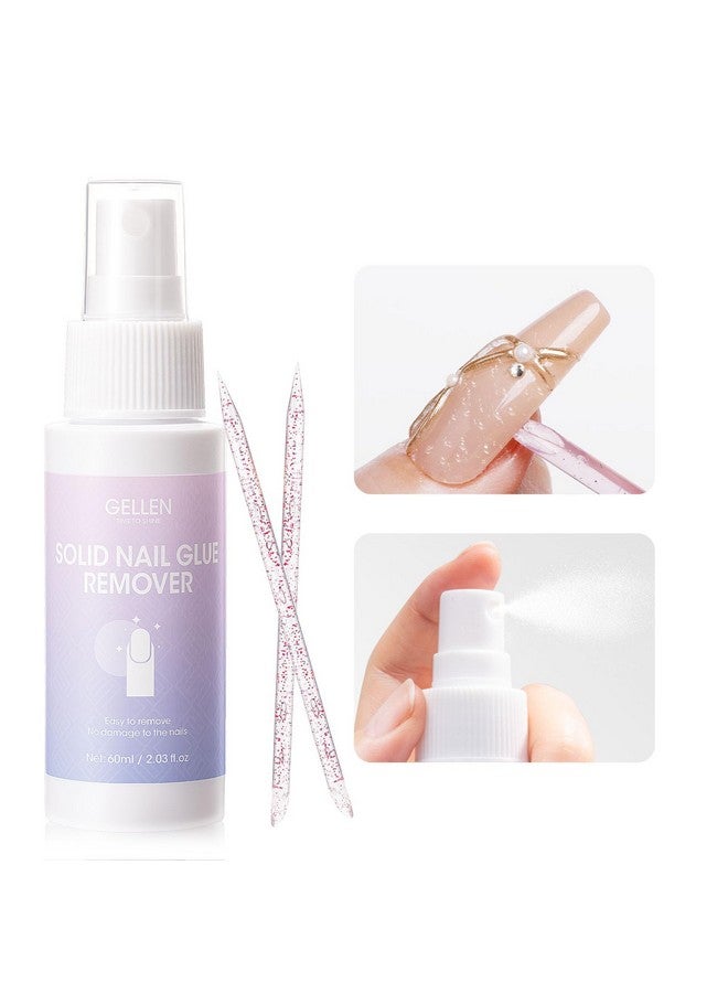 Gellen Nail Glue Remover, 60ML Nail Glue Remover for Press On Nails, Easy Remove Solid Nail Glue Gel On Fake Nail Tips, Not for Gel-base Glue or Gel Nail Polish - Image 1
