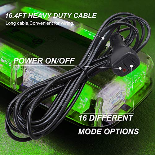 ASPL 48LED Roof Top Strobe Lights, High Visibility Emergency Safety Warning LED Mini Strobe Light bar with Magnetic Base for 12-24V Snow Plow, Trucks, Construction Vehicles (Green/White) - Image 5