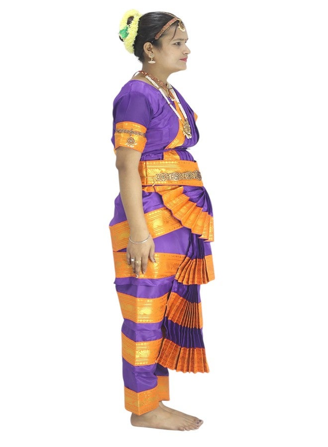 TWINKLE TOTS TwinkleTots Readymade Silk Bharatanatyam Dance Dress for Girls | Fancy Dress/Costume Competitions/School Events/Annual Functions Purple - Image 3