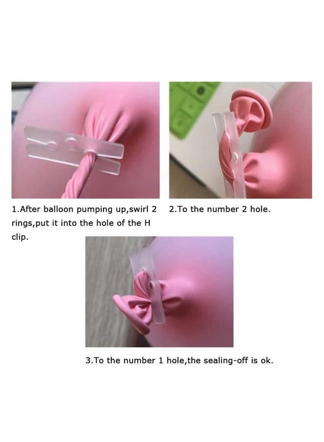 Loquat 200 Pieces Balloon Clips Clear Plastic H Shape Tie Easy Sealing Balloons for Wedding Party Birthday Decoration - Image 5