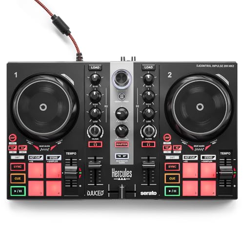 Hercules DJControl Inpulse 200 MK2 — Ideal DJ Controller for Learning to Mix — Software and Tutorials Included, Black - Image 1