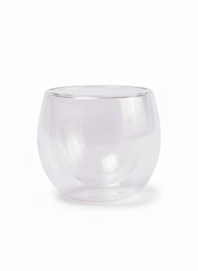 كذا هوم كاسا هوم فنجان زجاج بايركس مزدوج الجدار معزول شفاف مقاوم حرارة مج قهوة مصري - Image 2