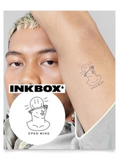 Inkbox Temporary Tattoos, Semi-Permanent Tattoo, One Premium Easy Long Lasting, Water-Resistant Temp Tattoo with For Now Ink - Lasts 1-2 Weeks, Open Mind, 3 x 3 in