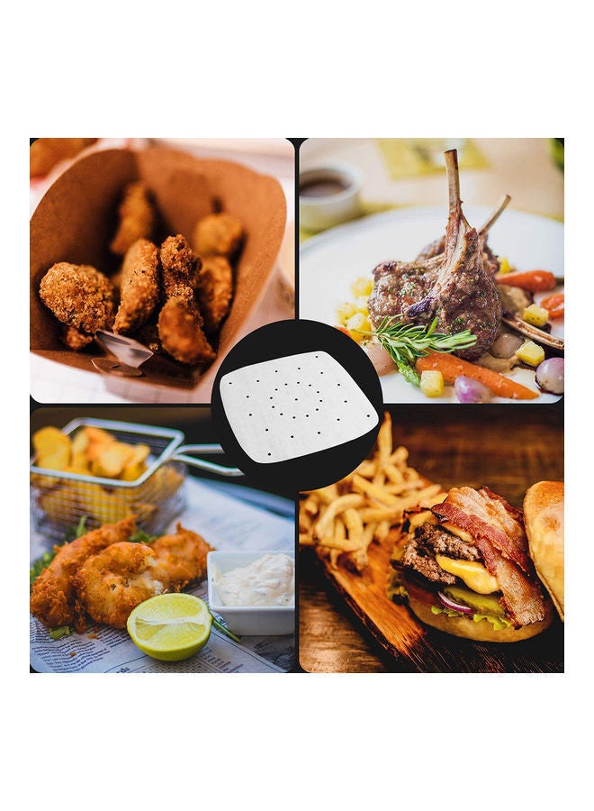 NIBEMINENT 100-Piece Perforated Square Non-stick Air Frying Paper White 9cm - Image 5