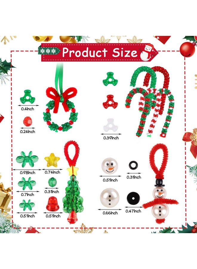 DIYASY 40 Sets Christmas Beads Crafts For Kids, Beaded Ornament Kits Tri Bead Bulk Arts Making Kit For Holiday Tree Diy Hanging Ornaments Party Supplies Adults Kids Ages 4-8 8-12 - Image 1
