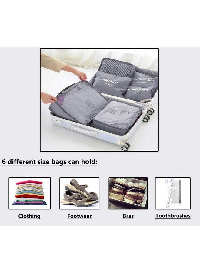 Styleys ستيلز 6 قطع/1 مجموعة حقيبة تخزين السفر للملابس، أزرق ملكي - Image 3