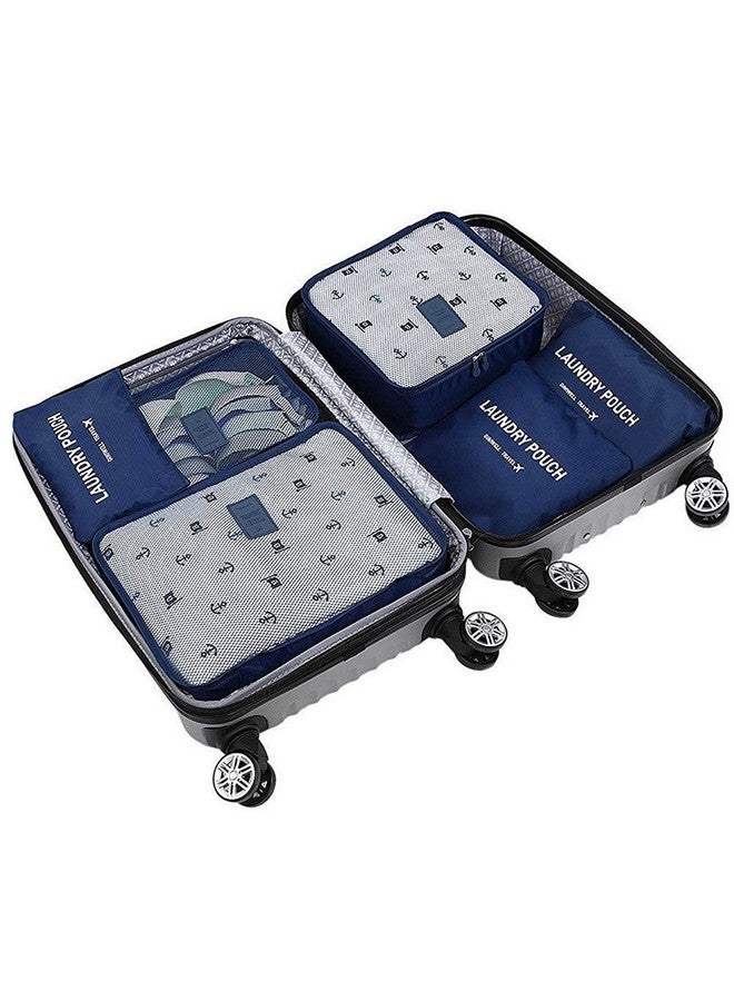 Styleys ستيلز 6 قطع/1 مجموعة حقيبة تخزين السفر للملابس، أزرق ملكي - Image 2