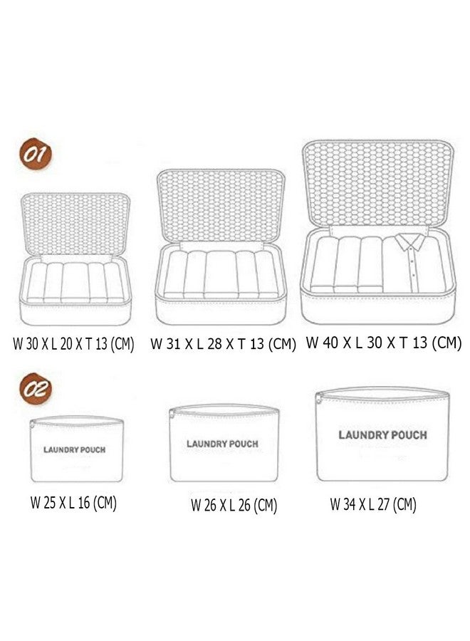 Styleys ستيلز 6 قطع/1 مجموعة حقيبة تخزين السفر للملابس، أزرق ملكي - Image 5