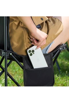HotsUAE Portable Camping Chair, Lightweight Folding Design with Cooler Bag, Black, for Outdoor Activities  - Image 4