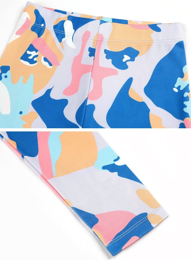 Quedoris Girls 3-Pack Printed Leggings Dazzle Blue Camo Blue Bubble 130Y - Image 5