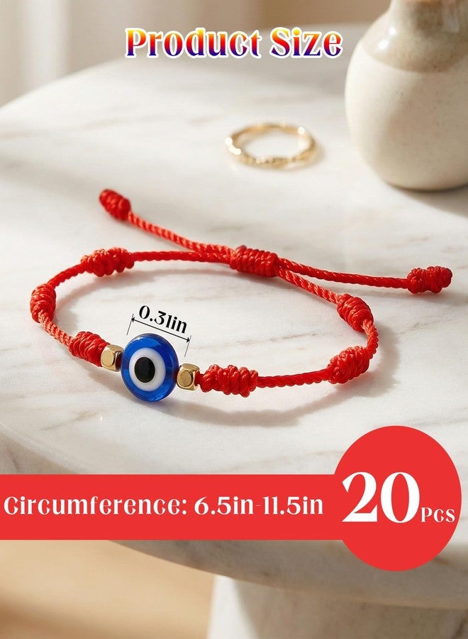 Gaahkai 20 Pcs Evil Eye Bracelets, Adjustable 7 Knot Mal De Ojo Bracelet Bring Good Luck for Women & Men - Image 2