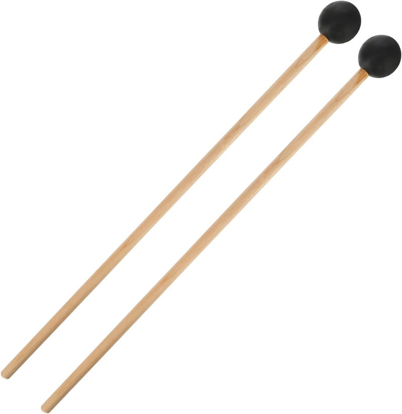 Shappy Bell Mallets Glockenspiel Sticks, Rubber Mallet Percussion with Wood Handle, 15 Inch Long (Black) - Image 2