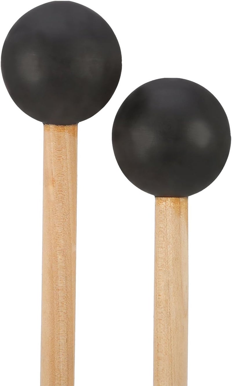Shappy Bell Mallets Glockenspiel Sticks, Rubber Mallet Percussion with Wood Handle, 15 Inch Long (Black) - Image 1