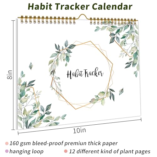 KAICN Habit Tracker Calendar，12 Monthly Habit Tracker Journal with Spiral Binding,Undated Weekly Monthly Planner to Boost Productivity&Self Improvement, 8"x10"（Green) - Image 2