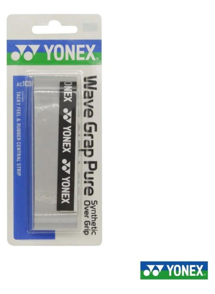 يونيكس قبضة مضرب الريشة النقية Yonex AC108EX Super Grap، رمادي | قبضة ماصة ولزجة من الجلد الصناعي | مصنوعة من مادة البولي يوريثين | تعزز قابلية اللعب | تمتص العرق، قبضة فائقة الصلابة - Image 2