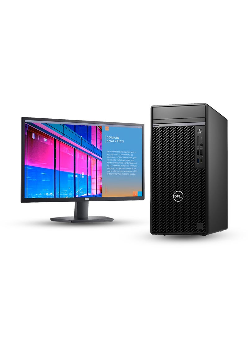 ديل حزمة OptiPlex 7020 المكتبية مع شاشة SE2422H مقاس 24 بوصة بدقة Full HD - معالج Intel i7 من الجيل الرابع عشر، وذاكرة وصول عشوائي DDR5 سعة 8 جيجابايت، وقرص SSD سعة 512 جيجابايت، ونظام التشغيل Windows 11 Pro - محطة عمل فائقة الأداء مع لوحة مفاتيح وفأرة - Image 1