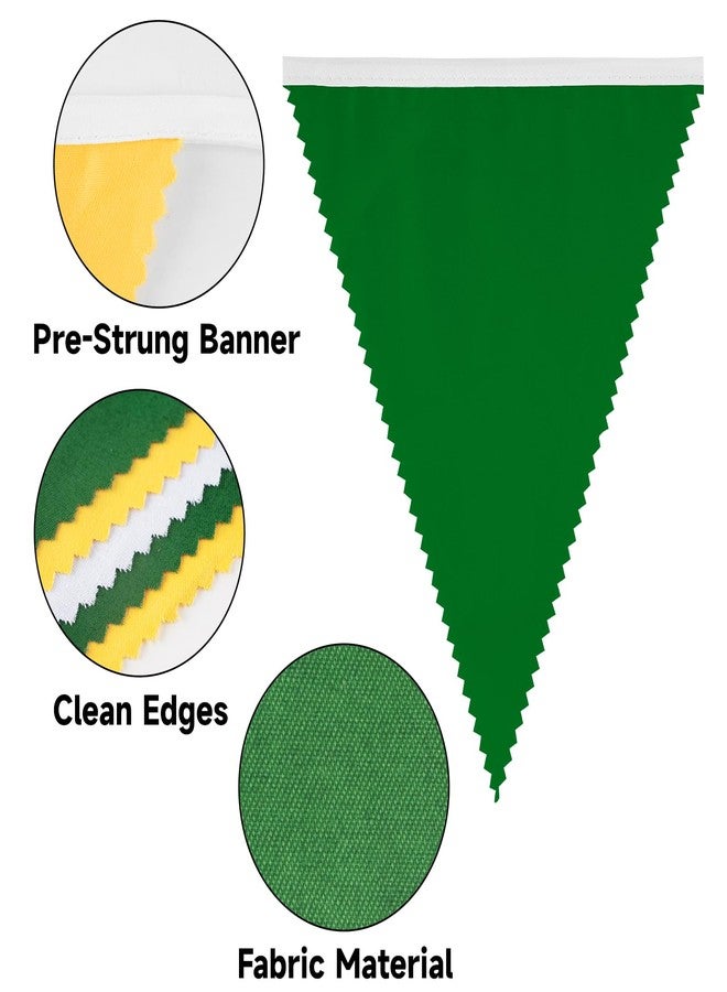 جيجاكرافت لافتة jijAcraft بطول 39 قدمًا باللون الأصفر والأخضر والأبيض، علم مثلث لتزيين حفلات الجولف، زينة قماشية لحفلات الشاي، لافتة معلقة لتزيين الحفلات في الربيع والصيف وأعياد الميلاد وحفلات الزفاف - Image 3