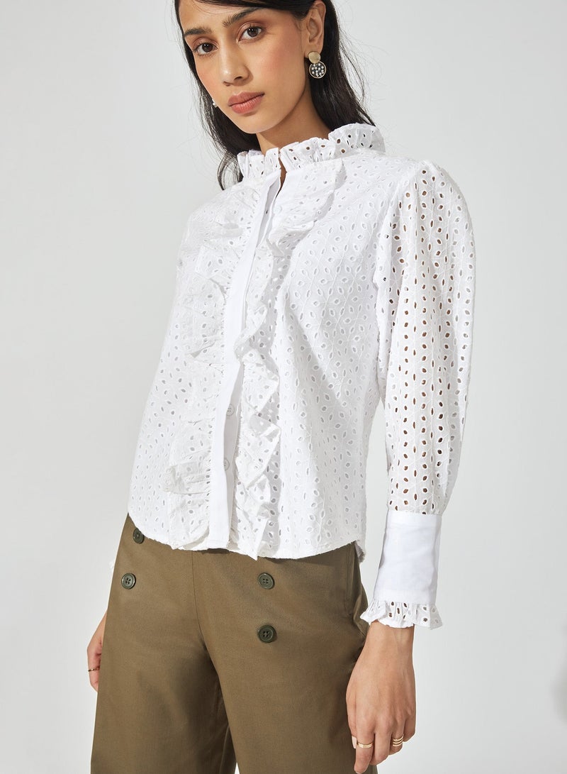 The Label Life Schiffli Ruffled Shirt - Image 2