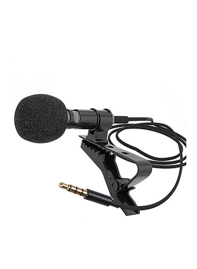ميكروفون Lavalier صغير بمِشبك يثبت على صدر السترة أسود - Image 1