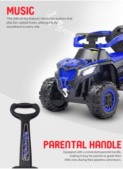 BAYBEE Beast 2 in 1 Baby Push Ride on Car for Kids, Ride on Toy Kids Jeep with Push Handle, Safety Bar, Music &  Light Baby Car Jeep Push Car for Baby Kids Car for Toddlers 1 to 3 Years Boy Girl Blue  - Image 4