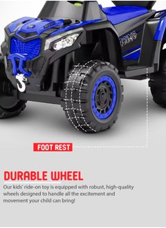 BAYBEE Beast 2 in 1 Baby Push Ride on Car for Kids, Ride on Toy Kids Jeep with Push Handle, Safety Bar, Music &  Light Baby Car Jeep Push Car for Baby Kids Car for Toddlers 1 to 3 Years Boy Girl Blue  - Image 5