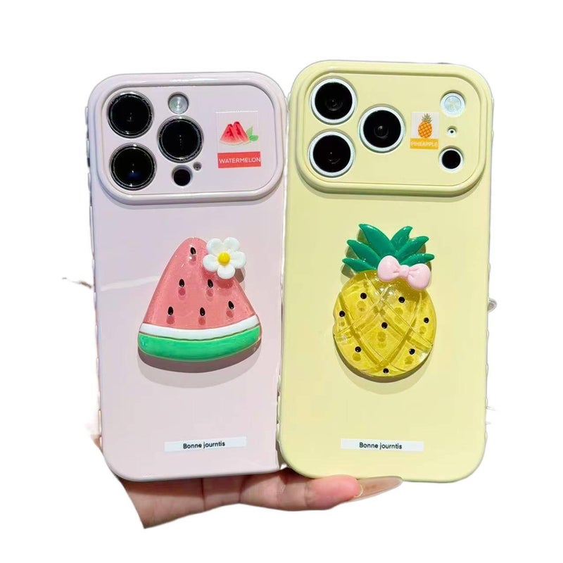 غطاء واقي بTPU لـ iPhone 14 / 14 Plus / 14 Pro / 14 Pro Max مع حماية من السقوط وحامل قابل للطي مع مقاوم للصدمات مع مقاوم للخدش باللون أصفر بوظيفة حامل من مادة TPU - Image 4