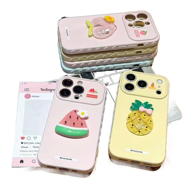 غطاء واقي بTPU لـ iPhone 14 / 14 Plus / 14 Pro / 14 Pro Max مع حماية من السقوط وحامل قابل للطي مع مقاوم للصدمات مع مقاوم للخدش باللون أصفر بوظيفة حامل من مادة TPU - Image 3
