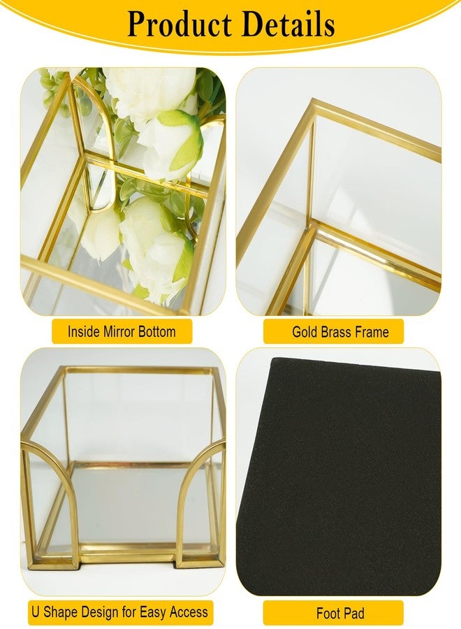 Shonmogar Sticky Note Holder Glass Post It Note Dispenser, 3 x 3 Inch Gold Sticky Note Dispenser, Stylish Post It Holder for Desk Home Office Decor - Image 4