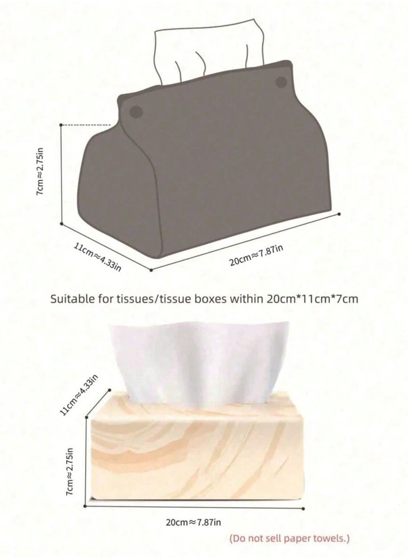 Generic black leather tissue box  - Image 4