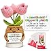 Gossby Handmade Positive Tulip Flower Emotional Support Crochet Gift for Women Inspirational Mental Health Mothers Day Birthday Gift for Mom Sister Friend Coworker Crochet Doll with Card - Image 3