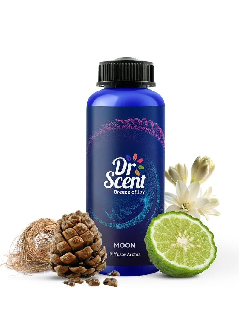 Dr Scent Dr Scent Breeze of Joy Diffuser Aroma Moon, Feel the Fresh Notes Lime and Bergamot, Blending with Intense Notes rich and Sweet Amber and Patchouli (500ml)